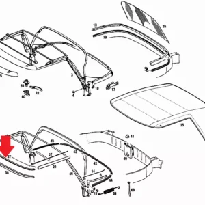 Front Soft Top Frame Sealing Rail Mercedes W113 230SL 250SL 280SL 1137790021