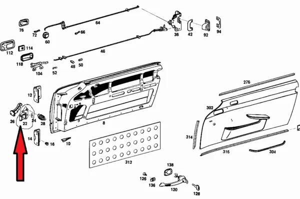 Door Check Roller fits Mercedes W113 230SL 250SL 280SL Pagoda - Image 2