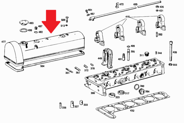 Used Early Screw On Cap Style Valve Cover fit Mercedes W108 250S 1800161305 M108 - Image 5