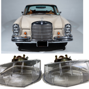 Clear 2x Indicator Lights Mercedes W108 W109 W111 W112 220SE 280SE 3.5 220SE